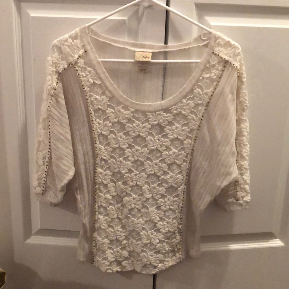 Sheer daytrip top with beaded accents